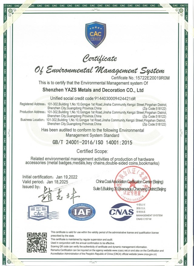 Environmental System Certification IS0 14001 2015