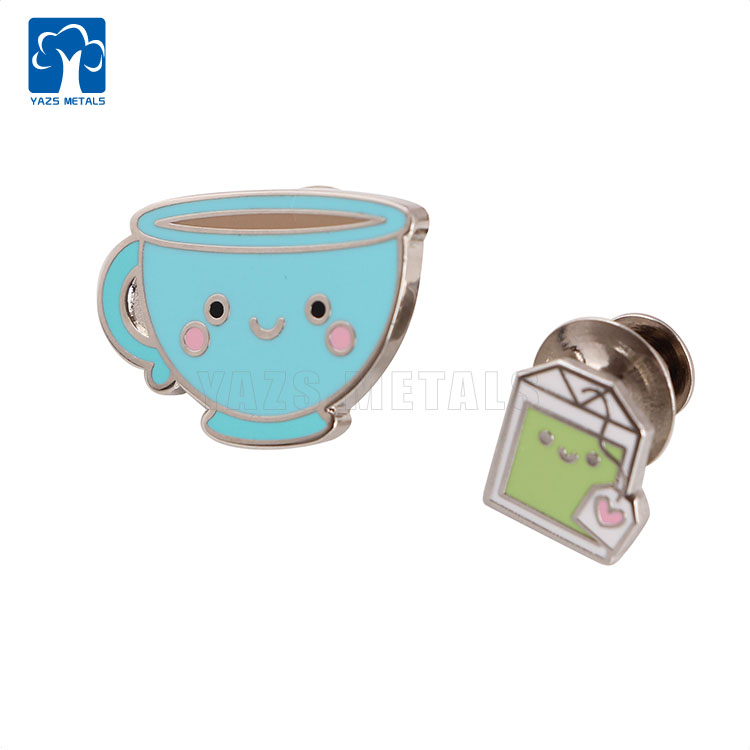 Cute milk coffee hard enamel pin with backing card