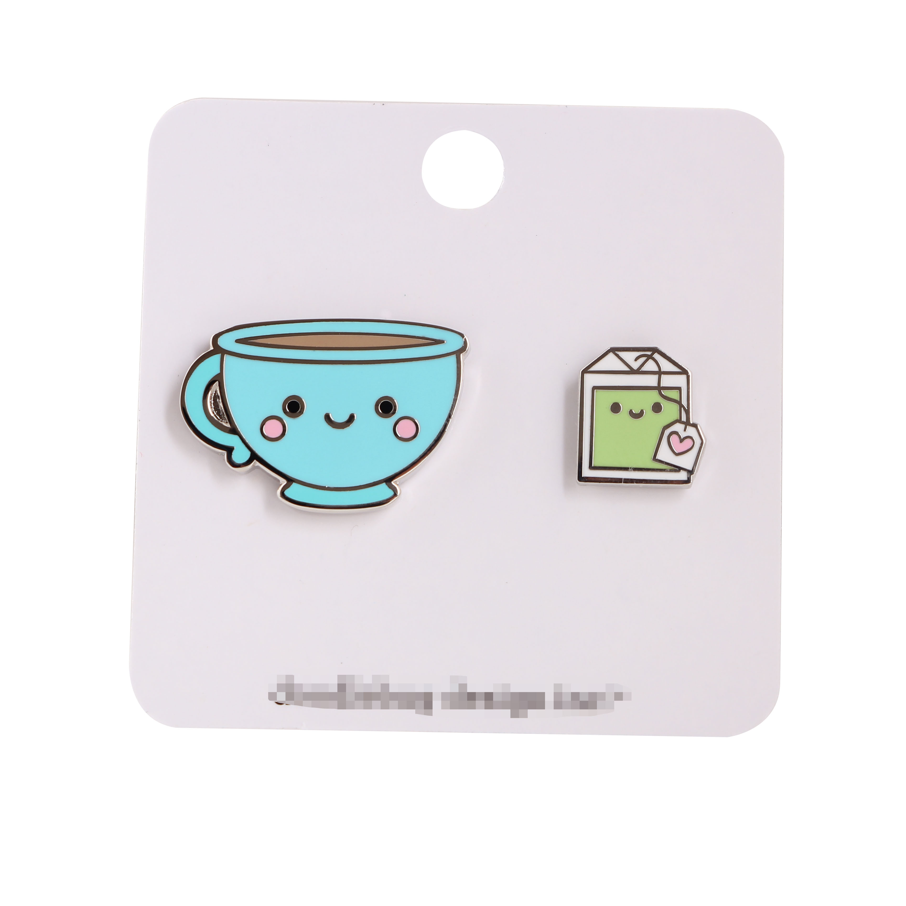 Cute milk coffee hard enamel pin with backing card