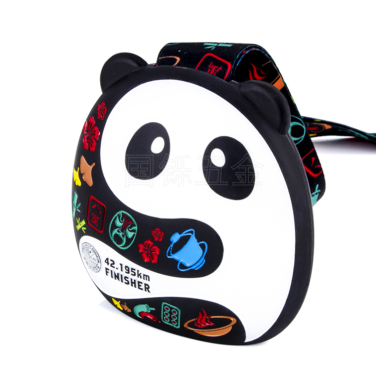 Chinese cute panda marathon finisher medal