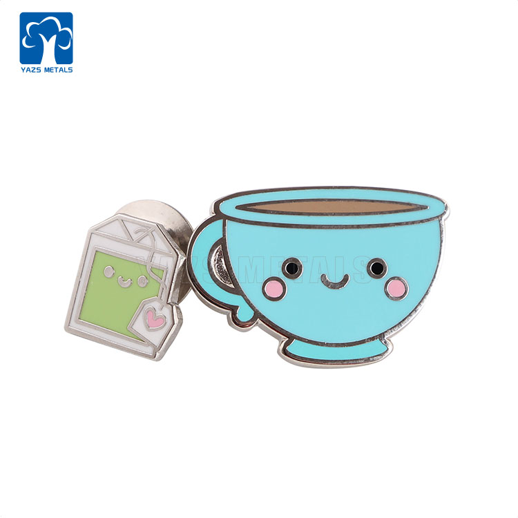 Cute milk coffee hard enamel pin with backing card