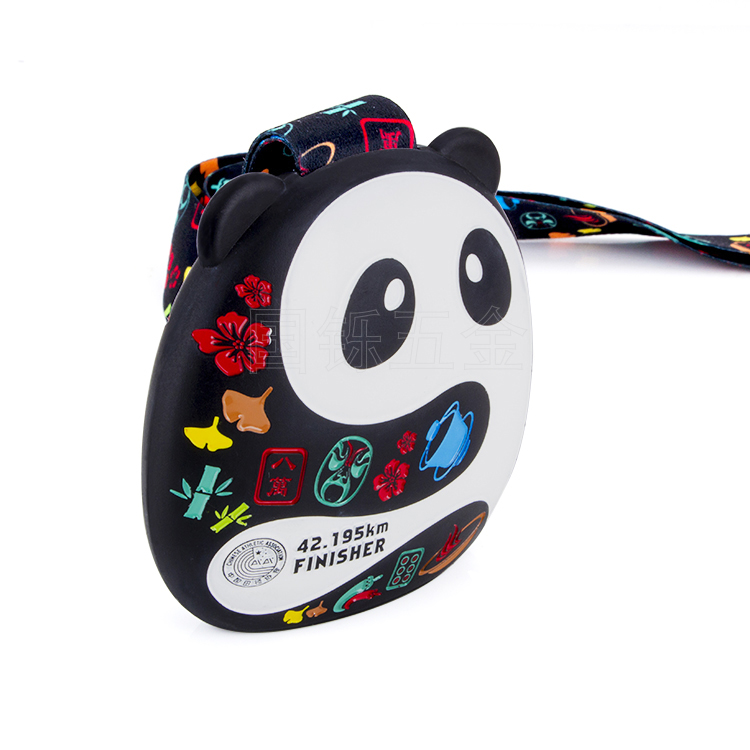 Chinese cute panda marathon finisher medal