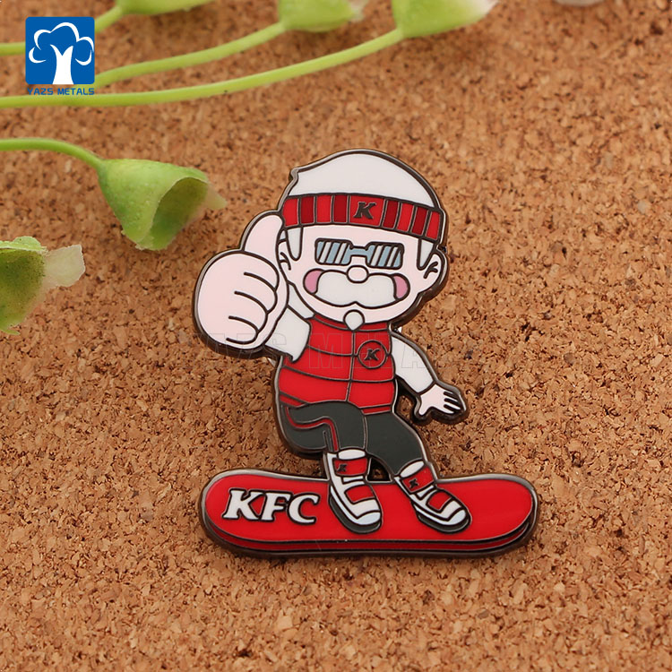 KFC winter skiing sports enamel badge