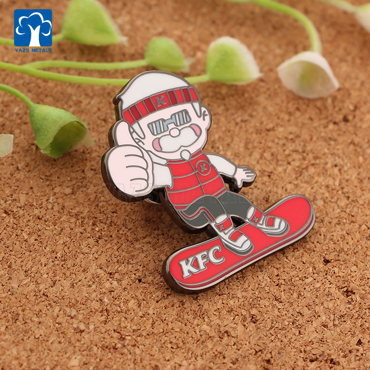 KFC winter skiing sports enamel badge