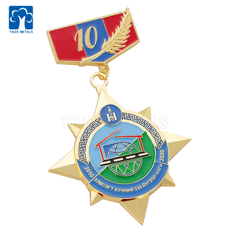 Russian Mongolia 10 Years Golden Honor Medal