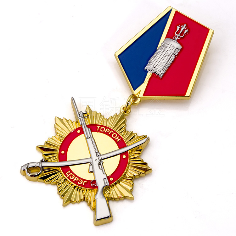 Custom zinc alloy gold silver war victory day medal