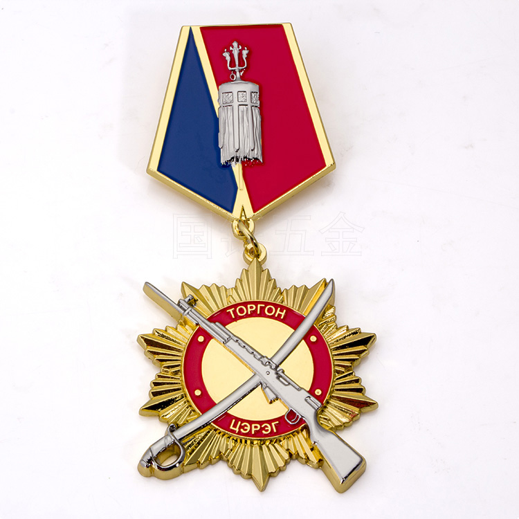 Custom zinc alloy gold silver war victory day medal