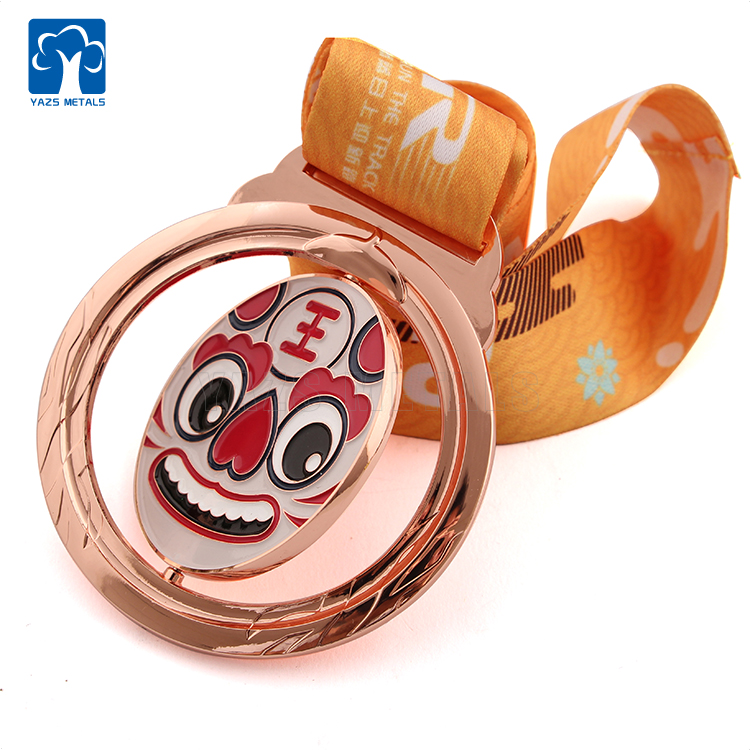 Copper Tiger Animal 360 Rotating Medal