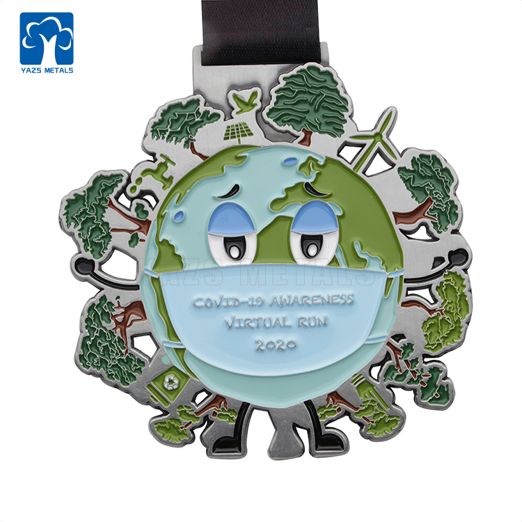 Soft enamel keep calm staty safe running medal