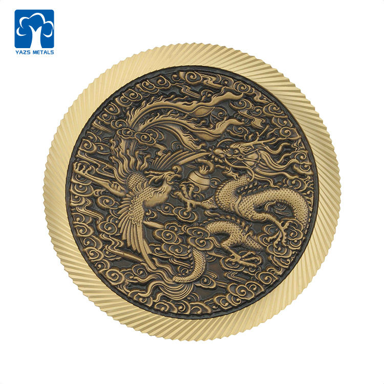 High Quality 3D Dragon Antique Gold Commemorative Coin