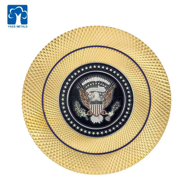 Detailed US American Golden Souvenir Coin With Diamond Cut Edge