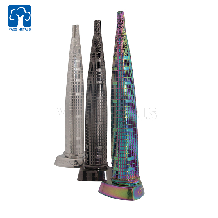 Custom 3D metal tower office home ornaments
