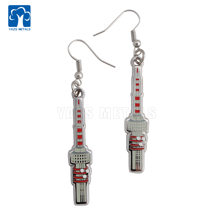 Custom Metal Tourist Building Souvenir Earring Gift