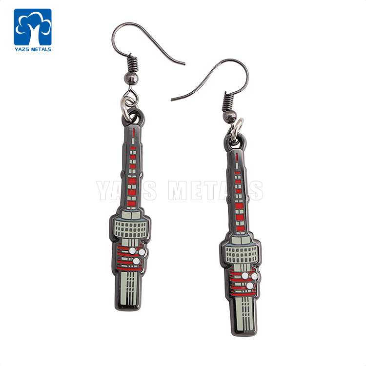 Custom Metal Tourist Building Souvenir Earring Gift