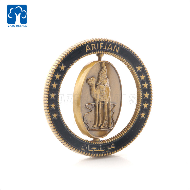 KUWAIT 3D Metal Soft enamel rotating challenge coin