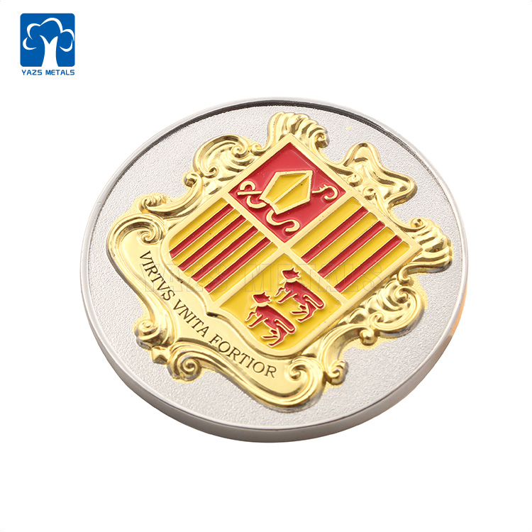 Diamond Quality Gold Silver Plating Color Commemorative Coin