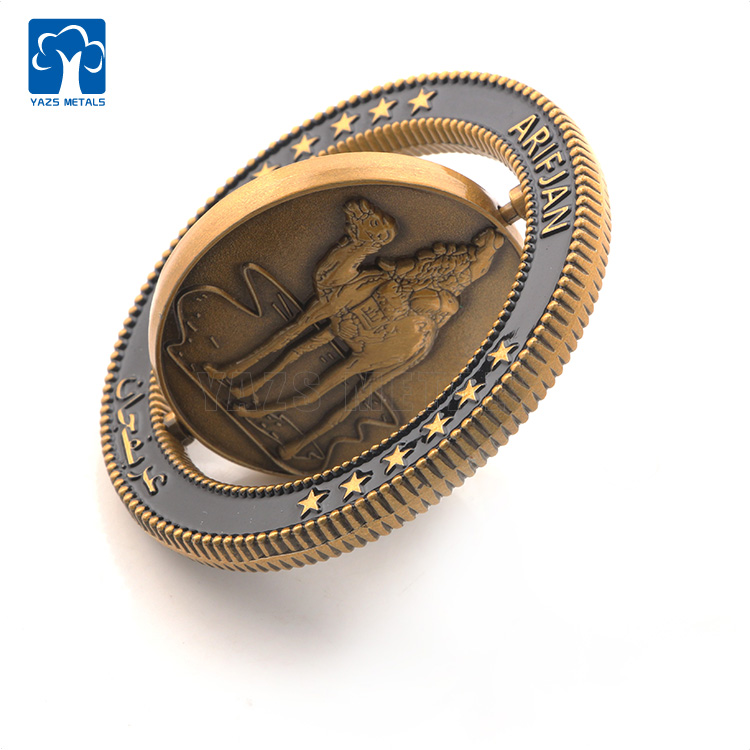 KUWAIT 3D Metal Soft enamel rotating challenge coin