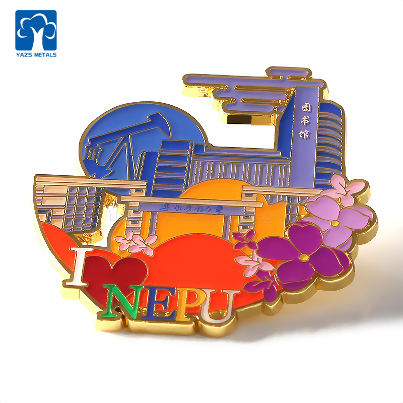 Custom cultural creative tourist attraction metal enamel pin