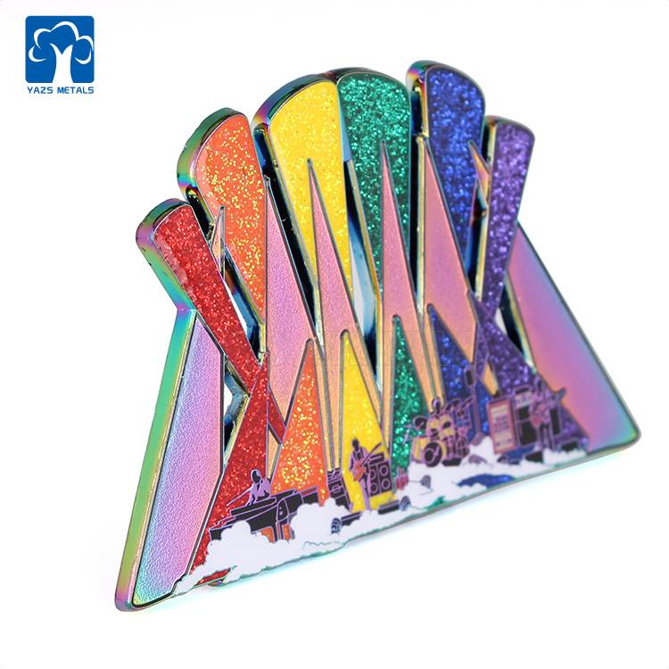 High quality shiny glitter metal fridge magnet