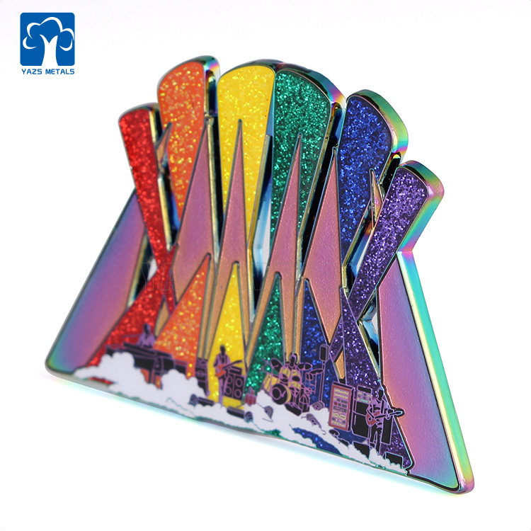 High quality shiny glitter metal fridge magnet