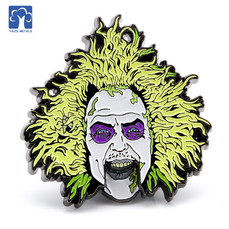 Creative funny sliding soft metal lapel pin