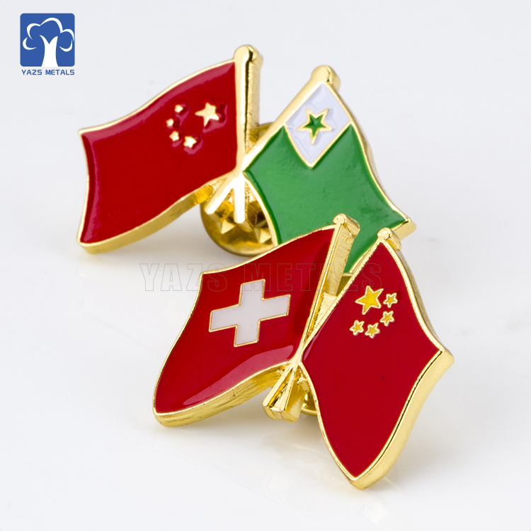 US China Friendly Country Flag Metal Pin