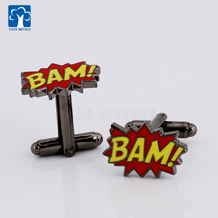 Custom high quality hard enamel LAS VEGAS brass cuff link