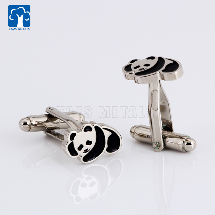 DIY Cute Panda Metal Suit Cufflink