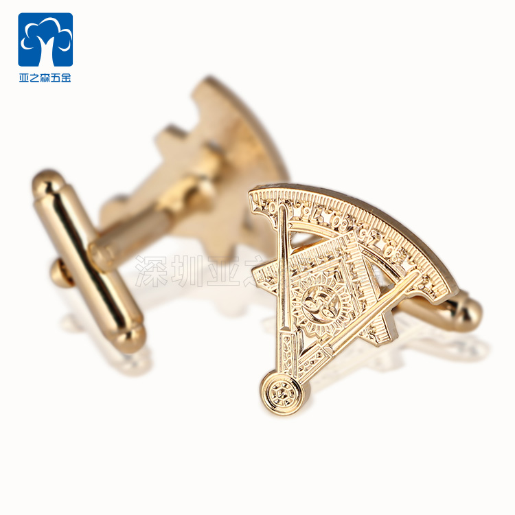 LION club logo golden suit cuff link