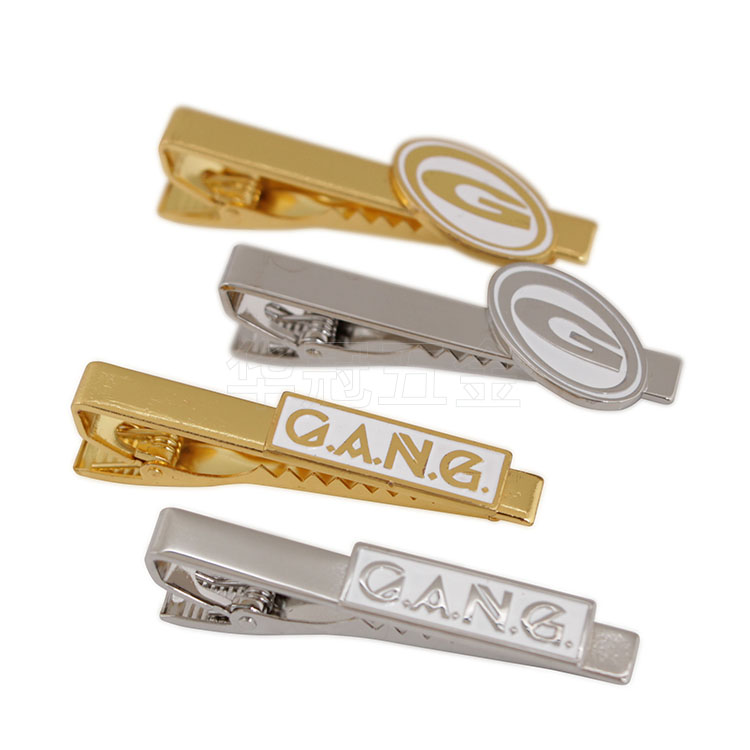 custom brass cuff links & tie clips combo