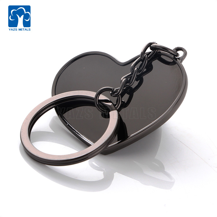 Heart shape DIY print lovers metal blank keychain