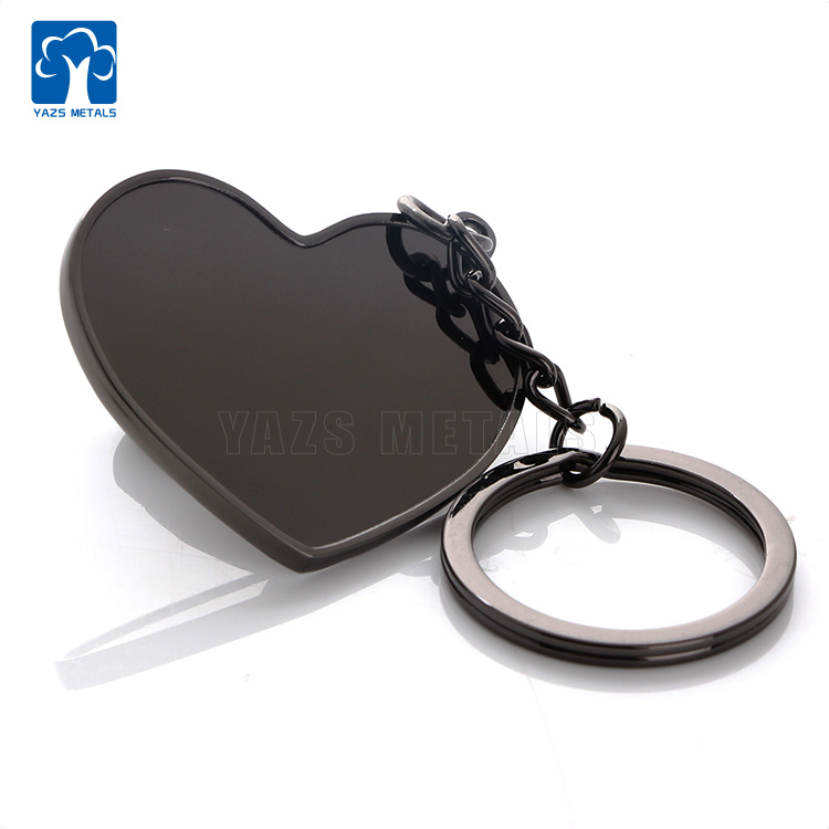 Heart shape DIY print lovers metal blank keychain