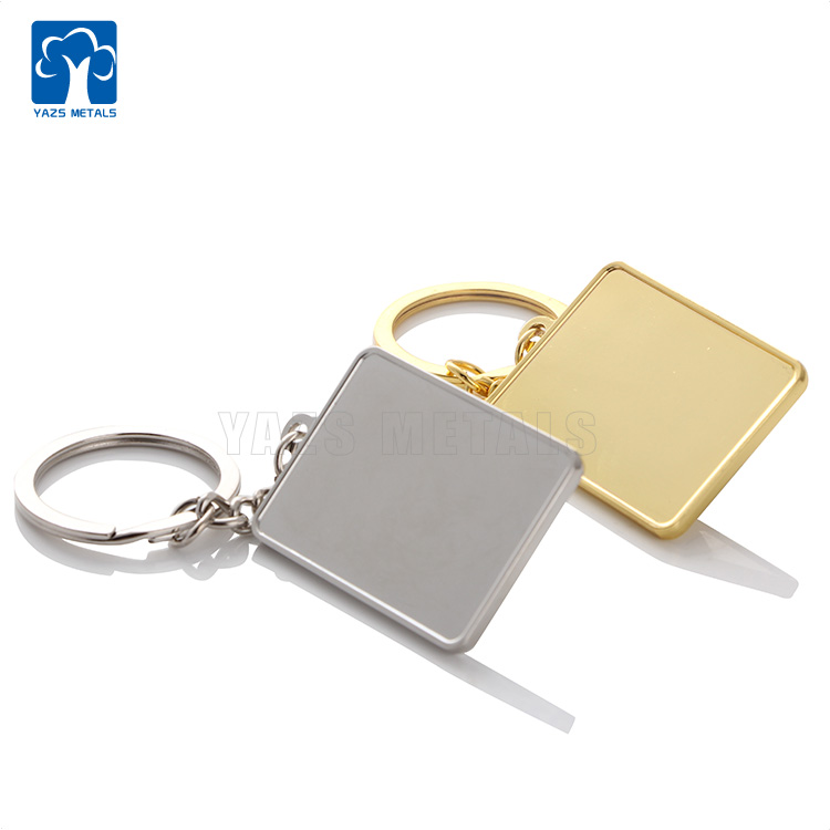 Hot Selling Custom Print Blank Square Metal Keychain