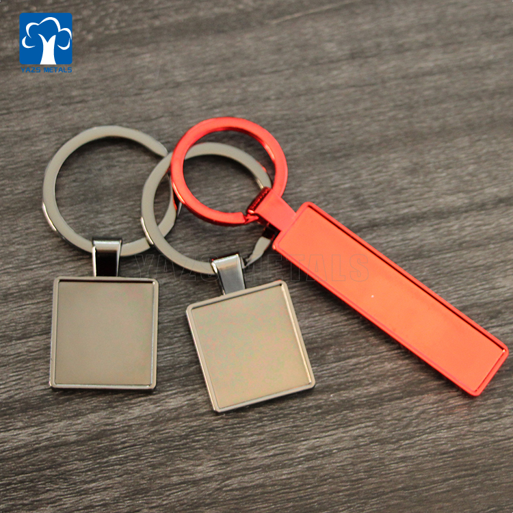 Unique red plating color blank keychain