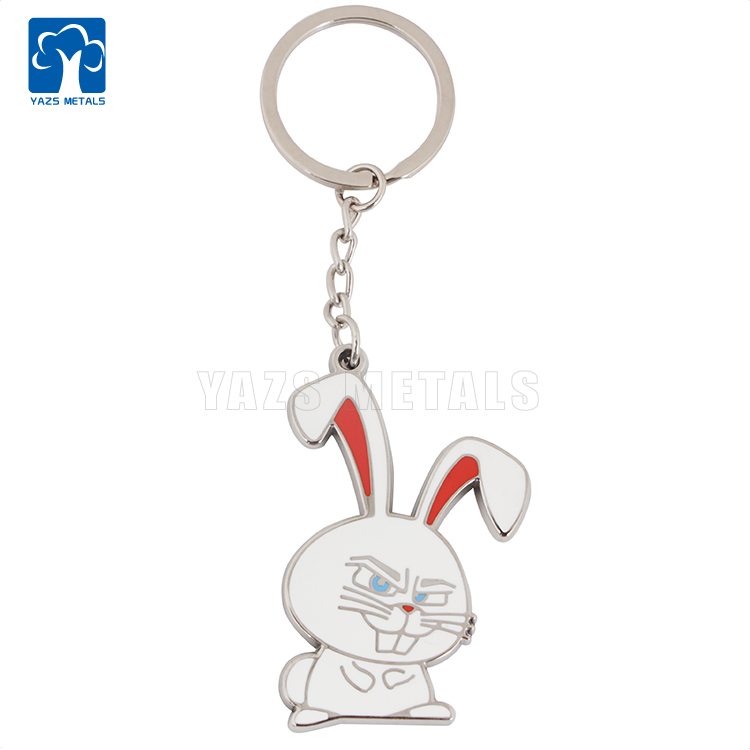 Cute Design Rabbit Animal Hard Enamel Keychain