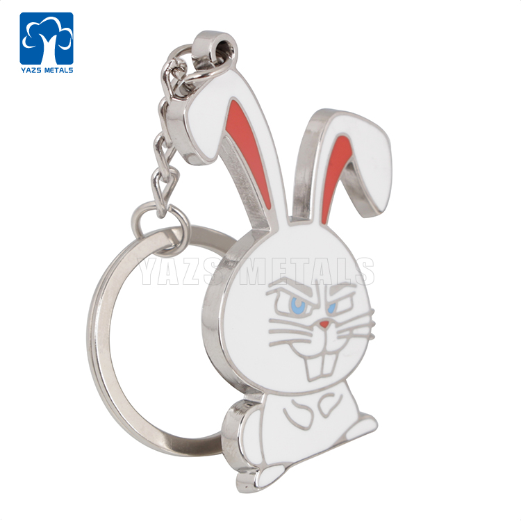 Cute Design Rabbit Animal Hard Enamel Keychain