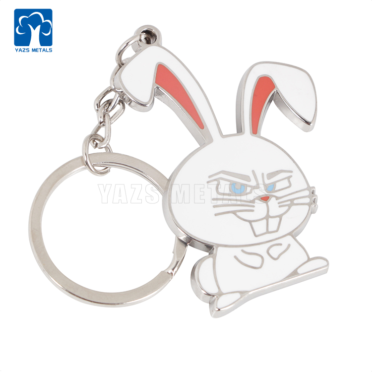 Cute Design Rabbit Animal Hard Enamel Keychain