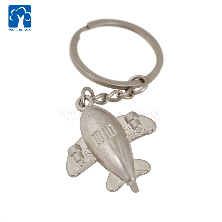 DIY 3D Airplace Silver Gift Souvenir Keychains