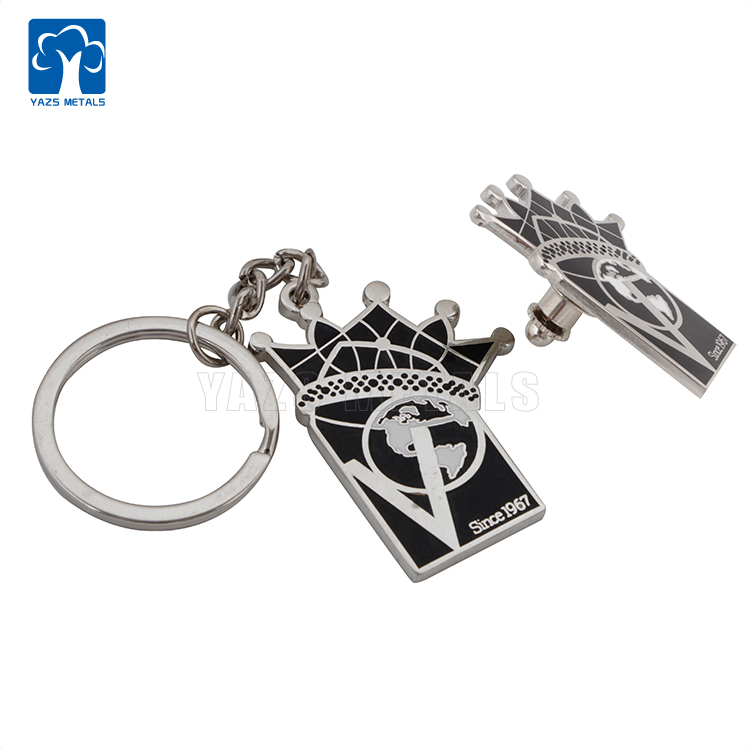 Crown hard enamel keychain pin sets